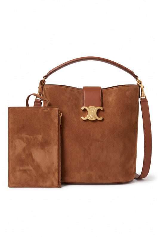 Sofisticada y versátil, el Bolso Bucket Louise – Marrón