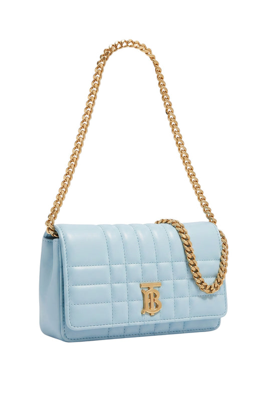 Clutch Burberry de Cuero Acolchado Azul