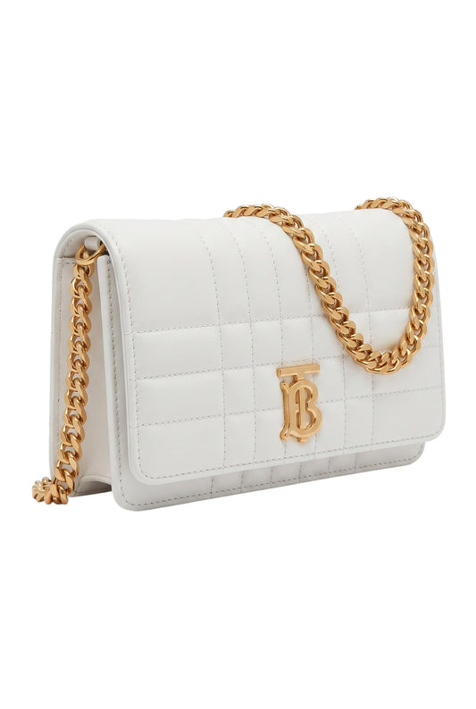 Clutch Burberry de cuero acolchado blanco