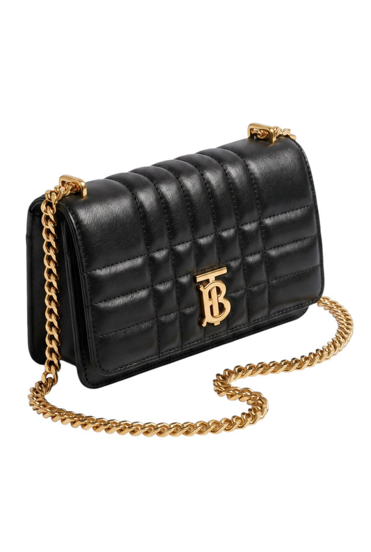 Clutch Burberry de cuero acolchado negro
