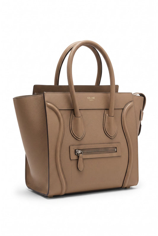 Bolso Smile de Cuero Texturizado Premium – Beige