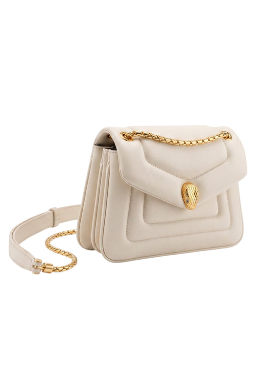 Bolso beige de hombro pequeño Bvlgari