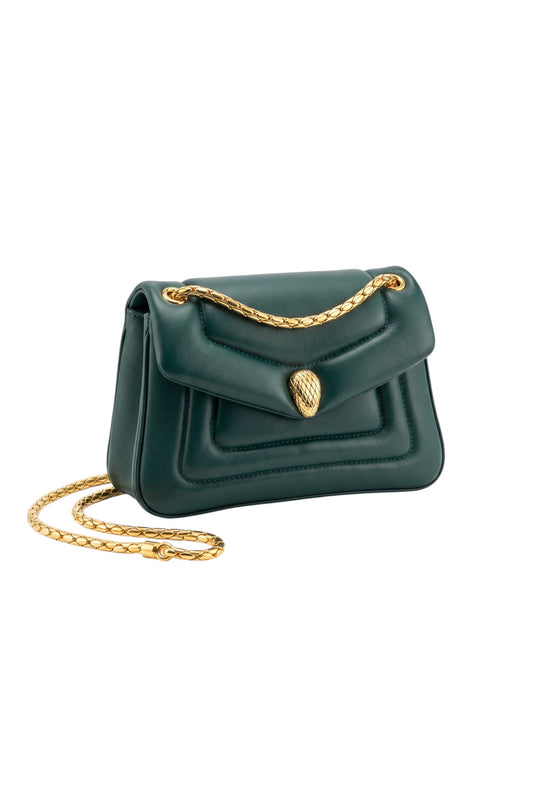 Bolso de hombro pequeño verde Bvlgari