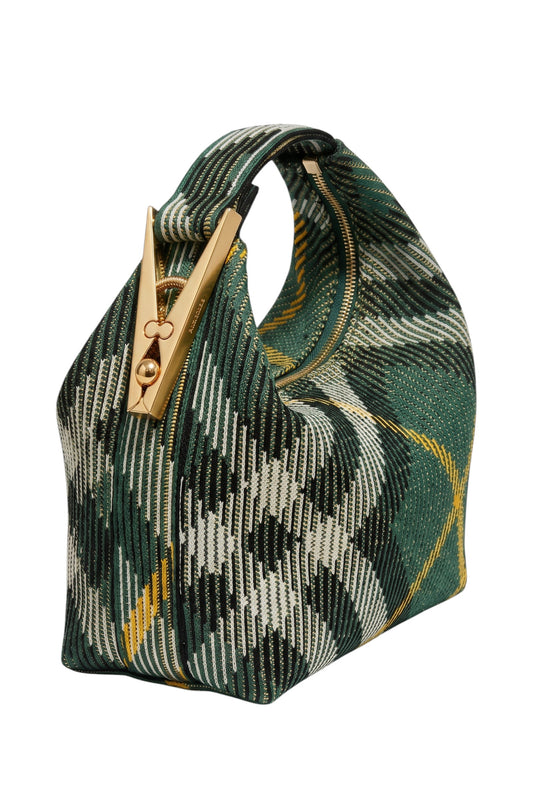 Nuevo bolso Peg en punto jacquard verde