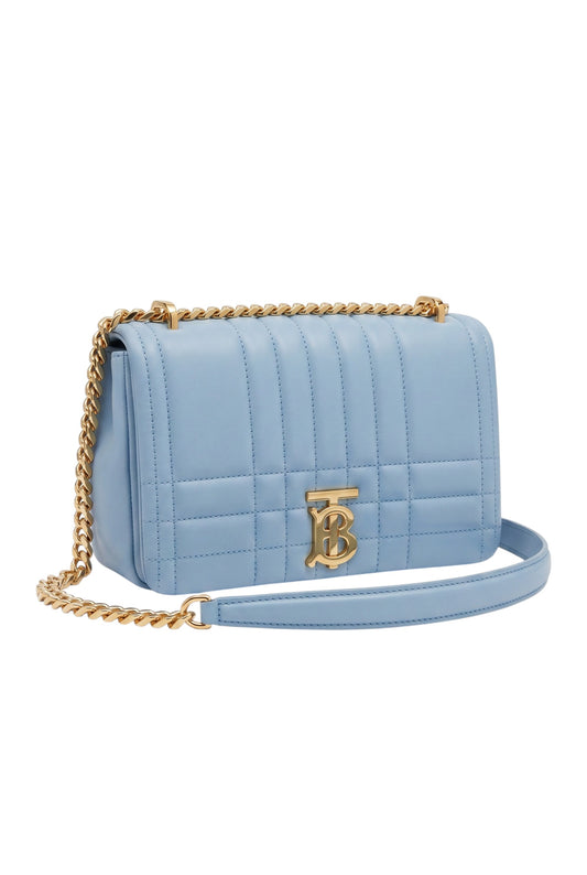 Bolso Lola Pequeño de Piel Acolchada – Azul Claro