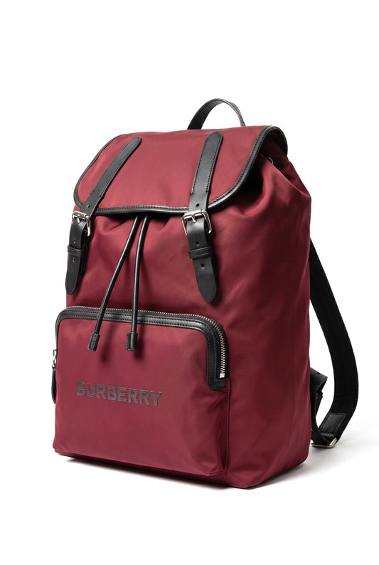 Mochila Burberry de Lona de Algodón Burdeos