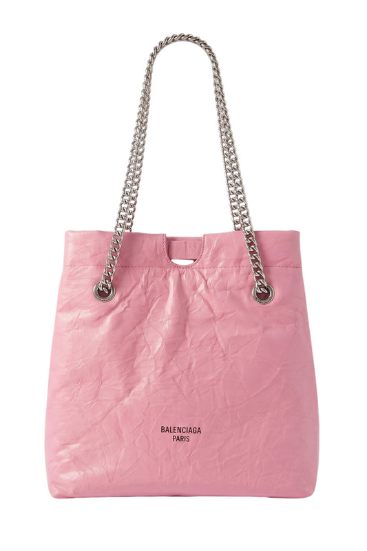 Bolso grande "Trash Bag" de piel rosa