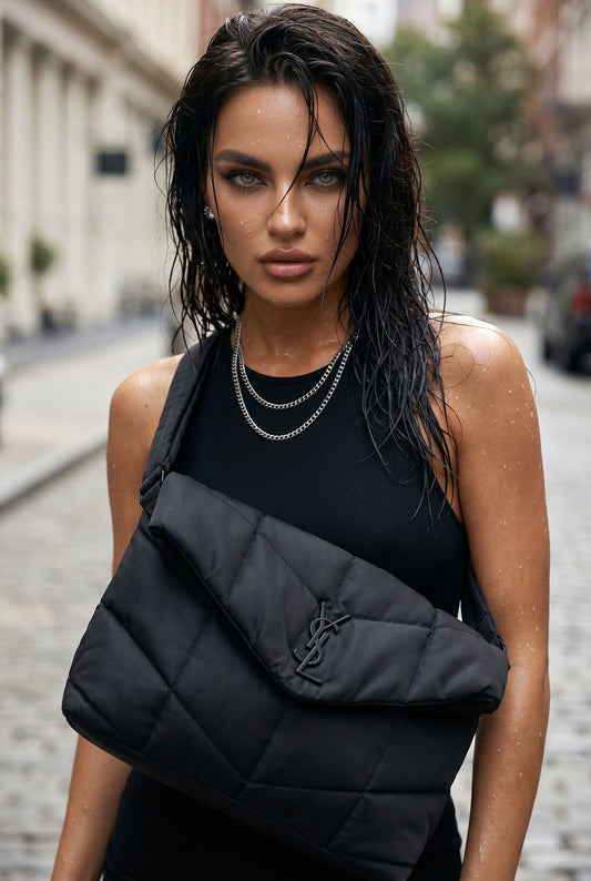 🖤 Bolsa Hobo Acolchoada