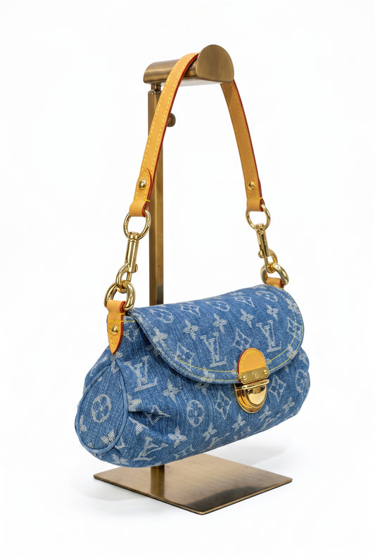 👜 Bolso vintage de denim con monograma