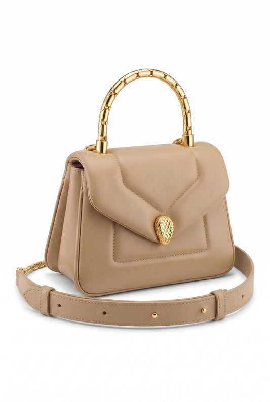 Bolso de mano pequeño Bvlgari caqui
