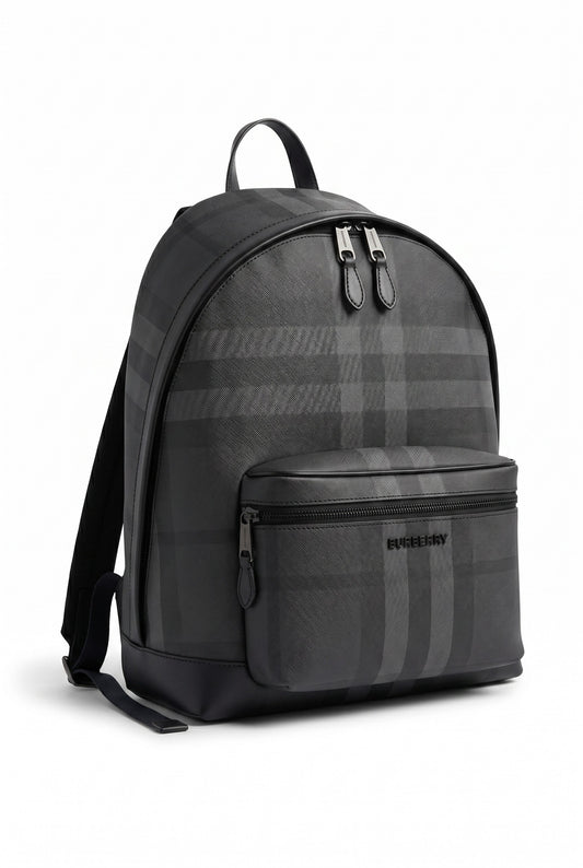 Mochila Burberry Check Birch Grisáceo