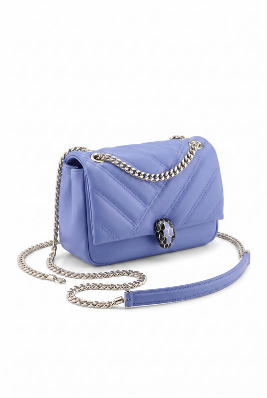 Bolso Bvlgari Serpenti Cabochon de piel azul