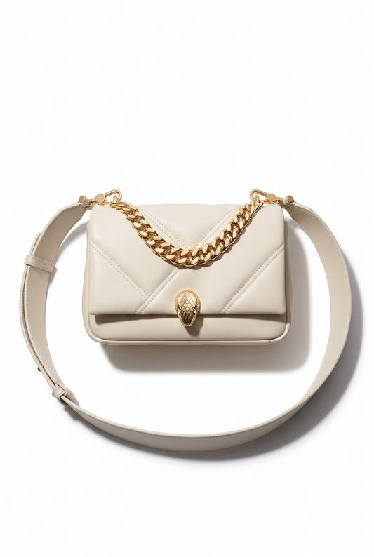 Bolso Bvlgari Serpenti Cabochon Mini Blanco