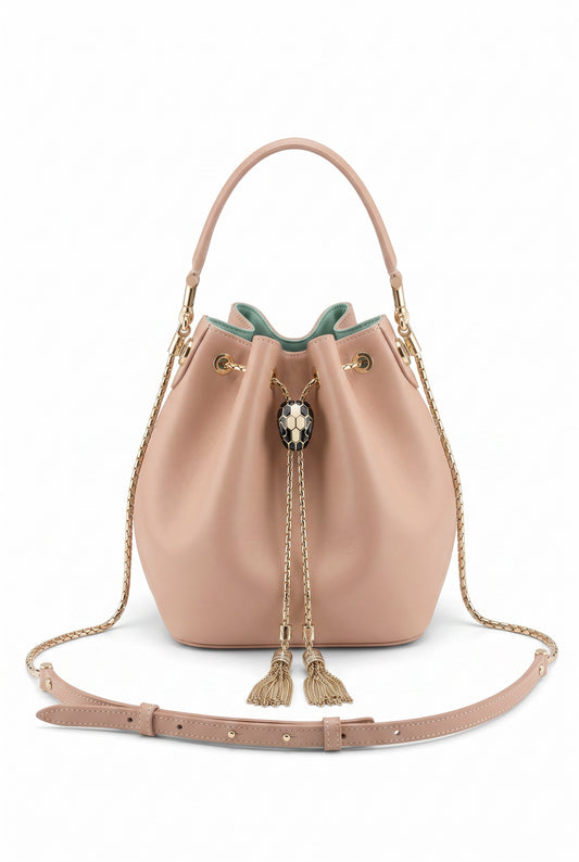 Bolso bucket Bvlgari Serpenti Beige