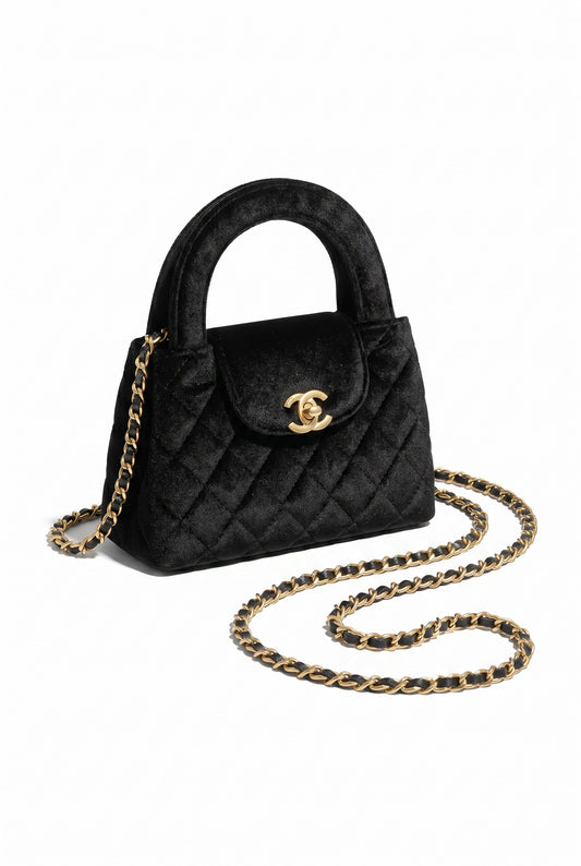 🖤 Bolso Kelly Terciopelo Negro