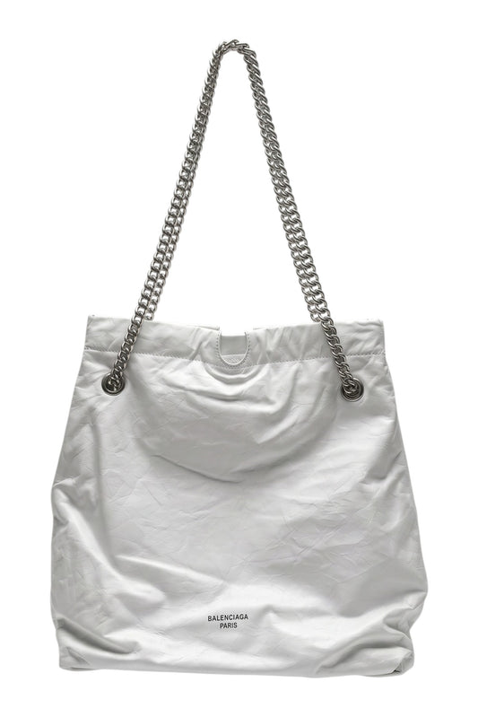 Bolso "Trash Bag" Grande de Cuero Blanco
